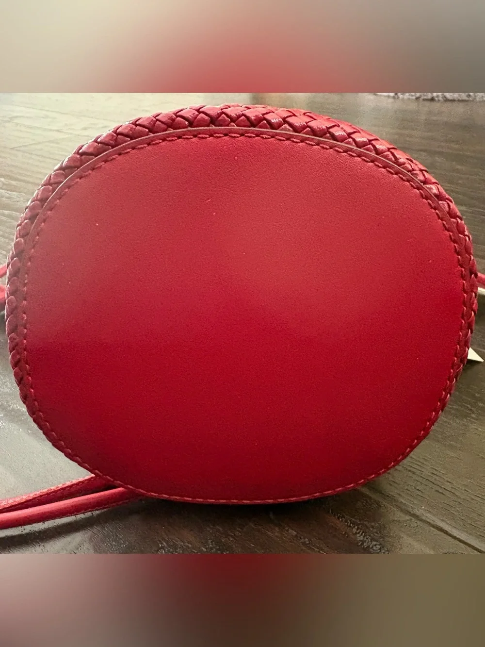 Tory Burch Red Woven Bucket Mini Crossbody/shoulder bag